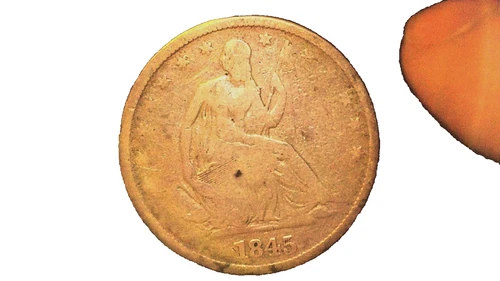 1845-O seated liberty half dollar. No drapery.