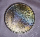 1884-O Morgan Silver Dollar, Beautiful Toning On Obverse