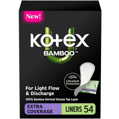 Kotex Bamboo Wrapped Liners, Light Absorbency, Extra XTR-COVERAGE/F&W,