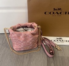 Faye Mini Drawstring Bag Signature Denim CEP40 Pink bag