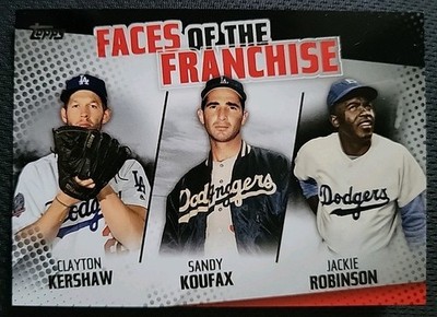 2019 Topps Faces of the Franchise Black #'d /299 Jackie Robinson Koufax Kershaw