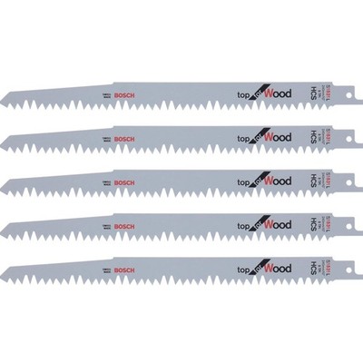 Bosch Säbelsägeblatt S 1531 L Holz Grünholz Brennholz S-Schaft 240mm 5 Stk