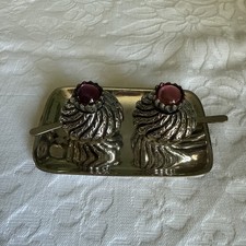 vintage solid silver Plated salt and pepper shaker saliere e pepiere con vassoio