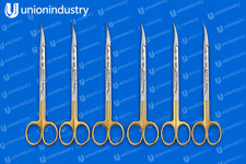 LOT 6 PCS Aesculap BC211R Durotip Curved Iris Scissors Tungsten Carbide TC 4.25