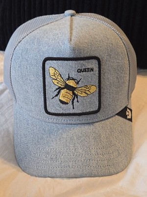 Goorin Bros The Farm Denim Queen Bee Trucker Hat Light Denim Blue Snapback NWT2
