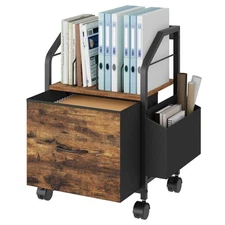 MAHANCRIS Small File Cabinet, Rolling Filing Cabinet for Under Desk with Divi...
