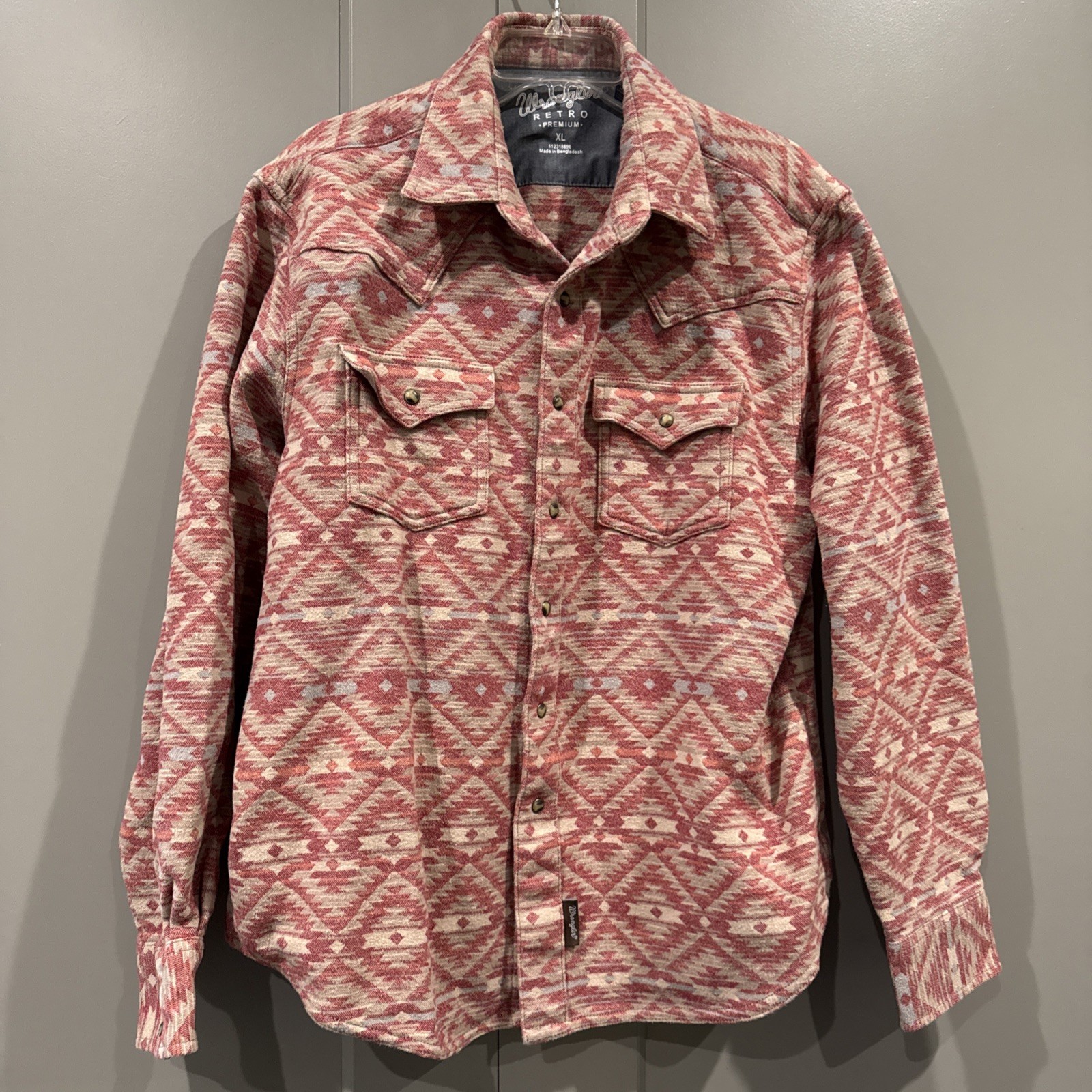 Wrangler Retro Premium Womens Aztec Jacquard Pearl Snap Jack