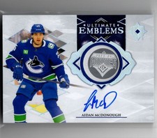 2023-24 Upper Deck Ultimate Collection Emblems Auto Rookies 798 Aidan McDonough