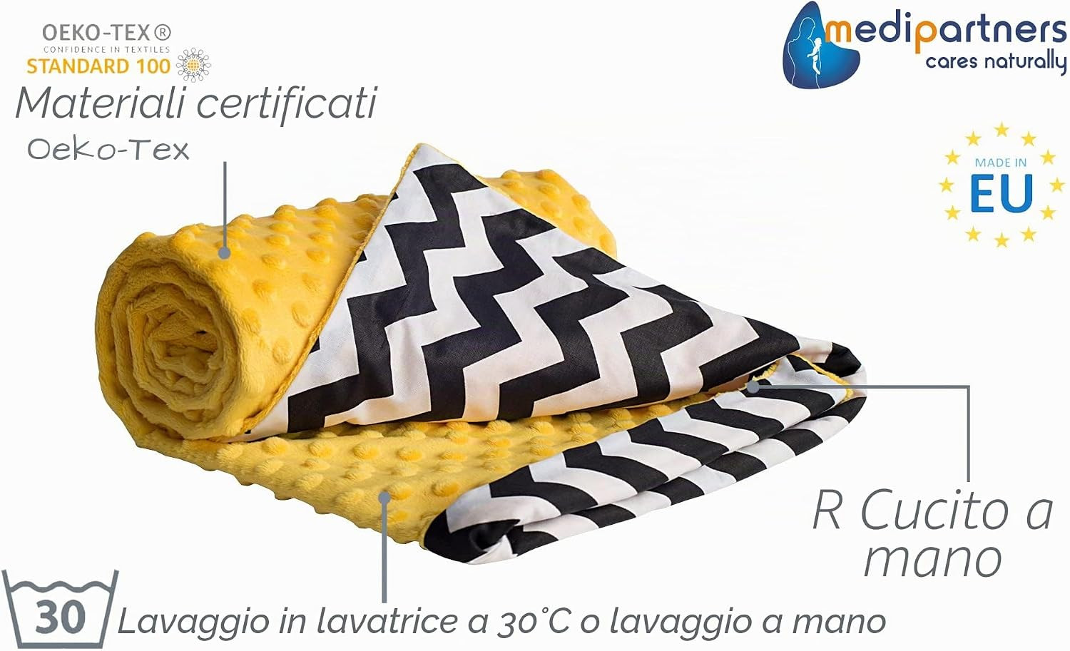 Coperta per Neonata Copertina Neonato per Lettino - 100% Cotone 75X100Cm Natural foto 2