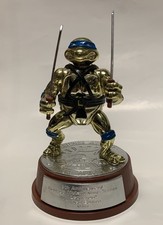 1992 Playmates TMNT Teenage Mutant Ninja Turtles Leonardo Gold 5th Anniversary