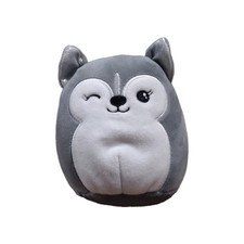 Heidi the Husky Squishmallow Winking Grey Dog 5" Plush Glitter Ears No Bio Tag