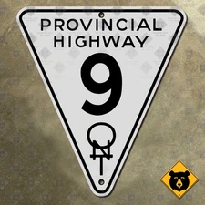 Ontario Provincial Highway 9 route marker highway sign Orangeville King 15x16