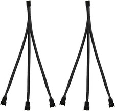 2 Pack 3 Way 4 Pin PWM Fan Splitter Cable, PC Extension Cable 'black' 