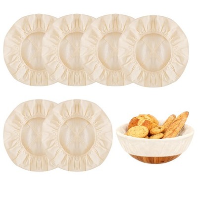 6 Pcs Beige Bread Proofing Baskets 9 Inch Round Banneton Baskets
