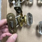 Lot of 6 Vintage Starburst Glass & Brass Doorknobs 2 Door Sets 2 Turn Key Lock — photo 6