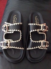 New Look Comfort Black Slider Sandals Size UK 6 Vegan Brand New Never Worn.