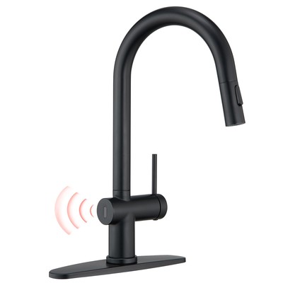 Touchless Kitchen Faucet, Matte Black Touchless Kitchen Faucet with Pull Down...