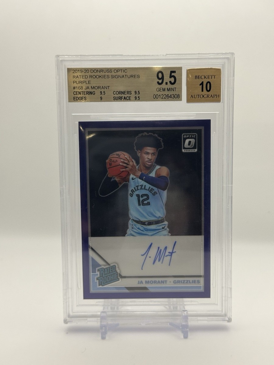 2019-20 Donruss Optic Ja Morant Rated Rookie Purple RC Auto BGS 