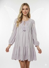 Penelope Rose Dress Lavender Boho Fairy Angelic Gauzy Boho L