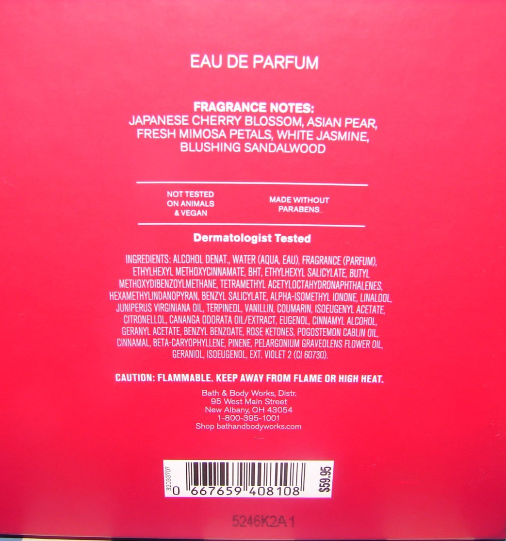 Bath & Body Works JAPANESE CHERRY BLOSSOM EAU DE PARFUM Perfume 1.7 FL oz. 2025