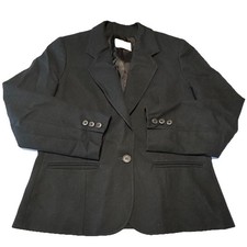 VTG 70s Pendleton Black Blazer 100 Wool Button Jacket USA Made Women Small
