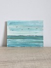 ACEO Sea Scape Ocean With Birds Watercolor Mini Art Original OOAK — photo 2