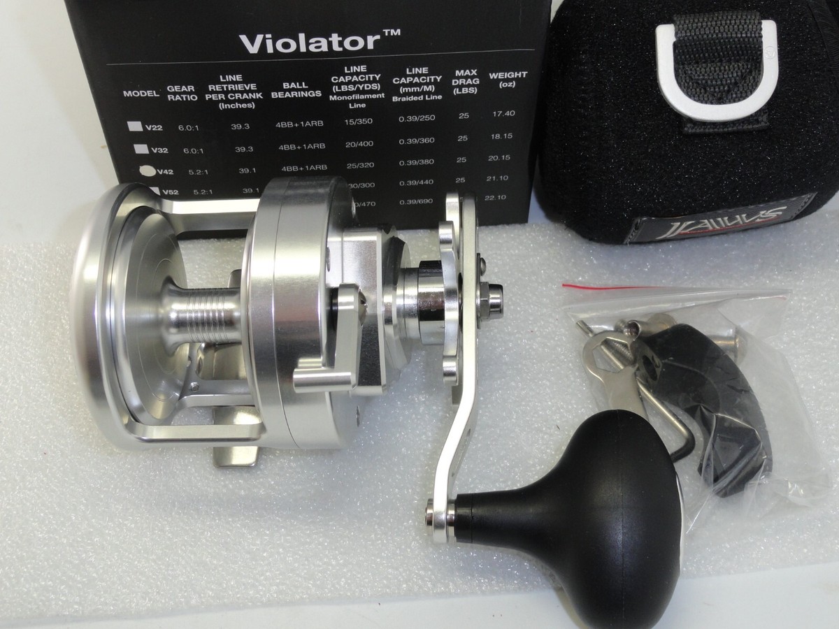 PROGEAR Violator V42 Pro Gear Narrow Jigging reel RH Silver Free