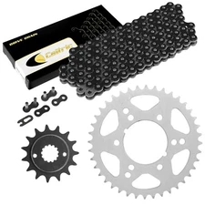 Black Drive Chain And Sprocket Kit for Kawasaki Ninja ZX-6R ZX600 1998-2002