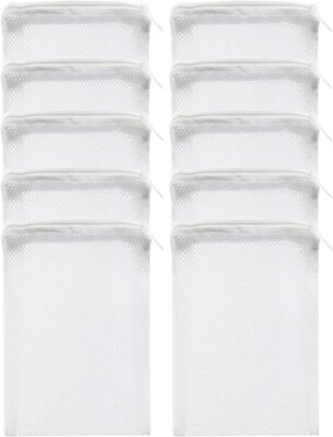 10 Pcs Aquarium Filter Media Bags - Reusable Mesh Bags (6'' x 4'') for Fish Tank