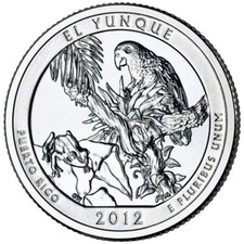 2012 El Yunque D NP Quarter. ATB Series Uncirculated From US Mint roll.