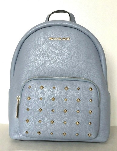 Nuevo Michael Kors Erin Mediano Mochila Piedra Cuero Azul Pálido Tachuelas  | eBay