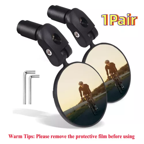 Bike Mirrors 2pcs Bar End Bicycle Mirrors for Handlebars Bicycle Cycling + Tools