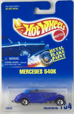 1995 Hot Wheels Blue Card Main line Mercedes 540K 5SP Wheels Collector #164