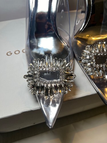 Neu! Good American Cinder F ** King Rella Heels Lucite mit Karton Größe 10,5 (passt 9,5 Fuß) - Bild 8 von 8