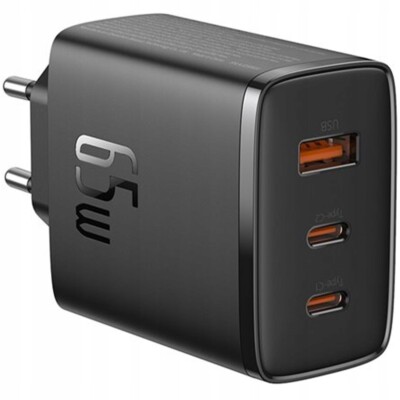 Ladegerät 2x USB-C / 1x USB-A 65W, PD, QC 3.0 Baseus Schnellladegeräte