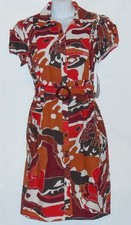 NY Collection Ladies Linen Blend Short Sleeve Belted Shirt Dress Medium (M) NWT