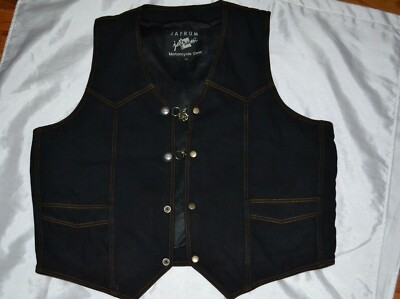 Mens Vest Jafrum Leather Vest Jafrum Motorcycle Gear Denim Men's