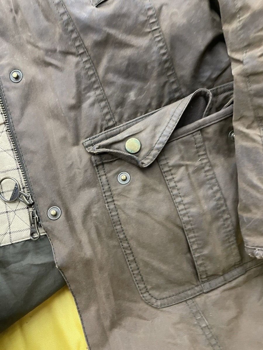 Vintage Barbour Durham Waxed Hooded Olive Jacket Men's 6 H40 | eBay