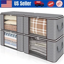 Large Capacity Clothes Quilt Organiser Dustproof Dual Carry Handle Zip Storage