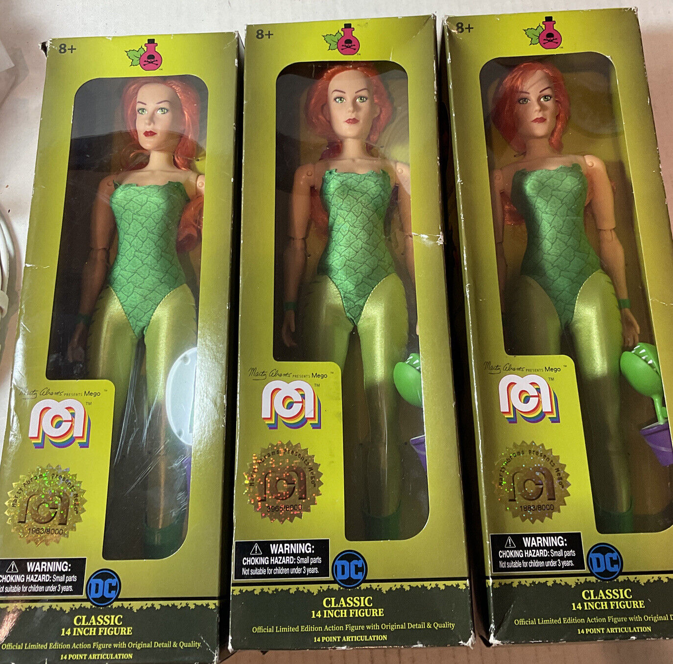 ⚡️MEGO Poison Ivy FIGURE 14" Marty Abrams DC Comics (Lot of 3)🆕Distressed Box⚠️