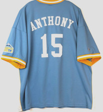 Carmelo Anthony #15 Denver Nuggets Blue Stitched Vintage 90s Pre-Game Warmup 3XL