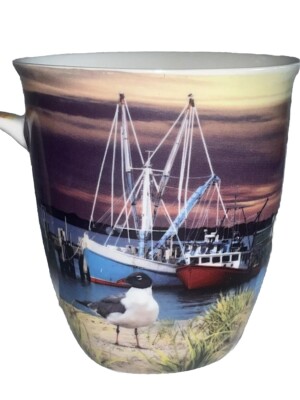 New Mug Cape Cod Coastal Local Scenes Lighthouse Fishing Boat Beach House