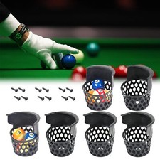 6 Pack Plastic Pool Table Web Pockets Replacement for Billiard Table