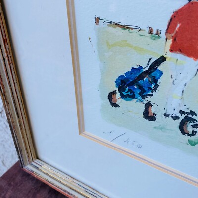 URBAN HUCHET リトグラフ　Boca point Signed and Numbered Urbain Huchet Golf Lithograph, Framed