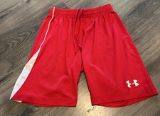 Under Armour Loose Athletic Shorts Youth Kids Boys Small Red