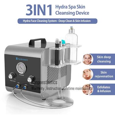 3 in1 Hydra Machine Water Dermabrasion Facial Deep Cleansing Hydro Dermabrasion