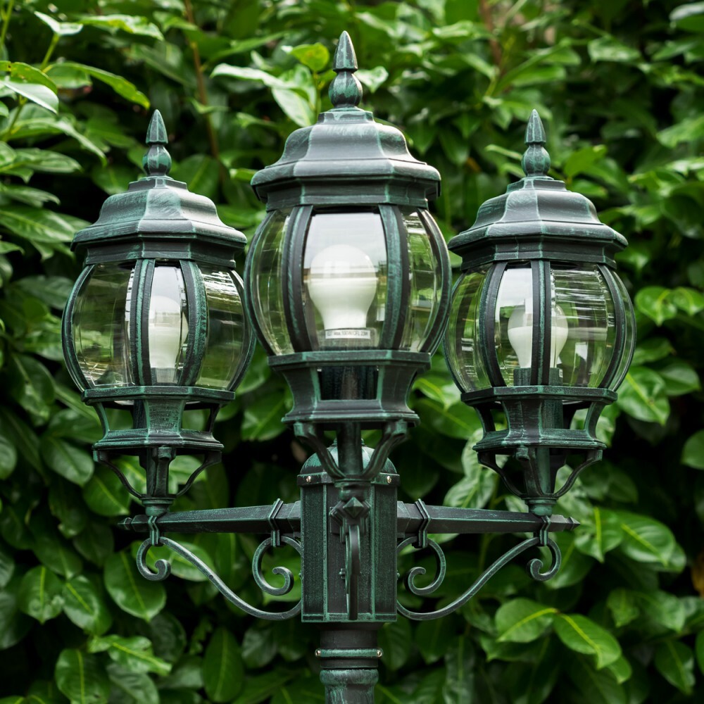 Lampada vialetto candelabro giardino sentiero esterno lampada da terra nero verde lampada da terra esterna foto 3