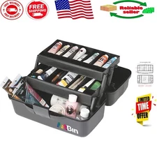Portable 2-Tray Art Supply Organizer - Lightweight & Water-Resistant Case