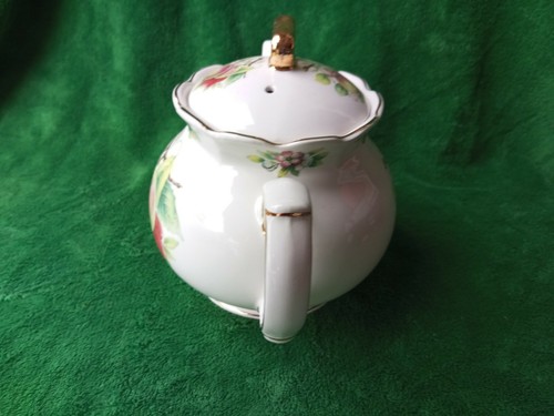 Vintage Sadler Teekanne "Äpfel und Erdbeeren" mit Goldrand England - Bild 4 von 8