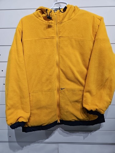 Nike, Vtg 90s Nike Air Blue Fleece Lined Hooded Reversible Jacket Coat Mens Large